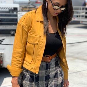 Mustard Yellow Denim Cyan Jacket